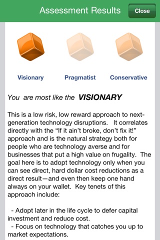 Crossing the Chasm Assessment Tool screenshot 2