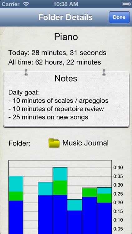 Music Journal Pro - Practice + metronome app to log time and bpm