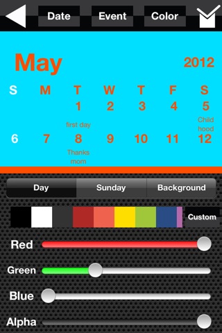 WallPaperCalendar (Black edition) screenshot 2