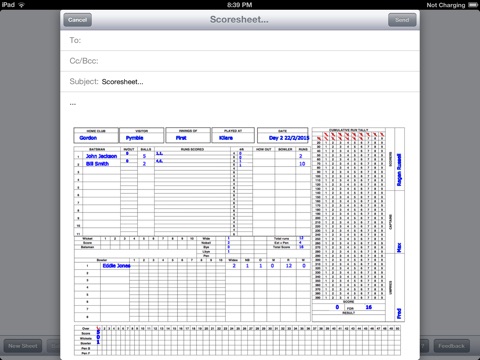 Cricket Score Sheet screenshot 4