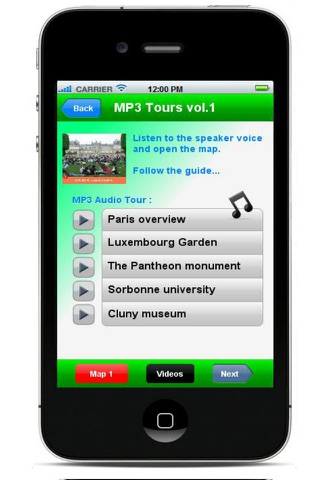 Paris Guide - MP3 and video tours, Sorbonne, Luxembourg Garden..., metro screenshot 2