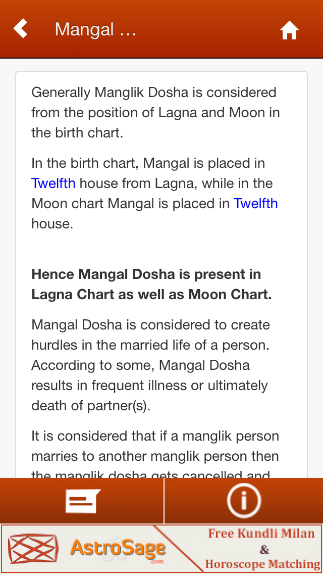 Mangal Dosha Present In Moon Chart