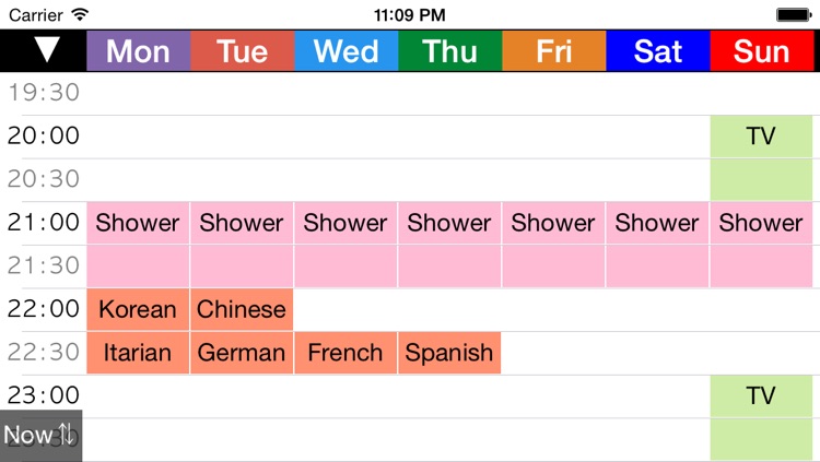Week Table - Weekly Schedule Timetable / scheduler / planner