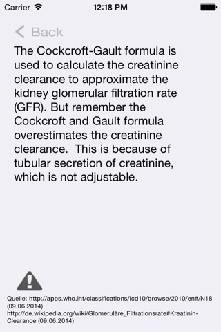 Creatinine Clearance screenshot 2