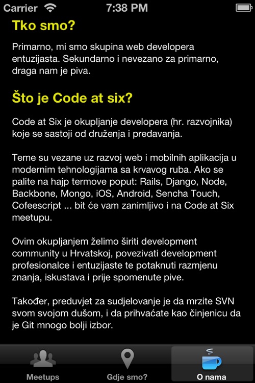 Code at six