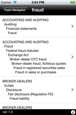 Securities Topic Navigator screenshot 2