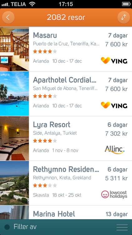 Destination.se - sista minuten, charter och flyg