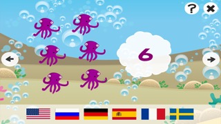 子供7言語でカウント学ぶためのゲーム：数字を英語で1から20までをカウントするために学び、中国語、ロシア語、ドイツ語、スペイン語、フランス語、スウェーデン語、魚、海、海、カメのおすすめ画像4
