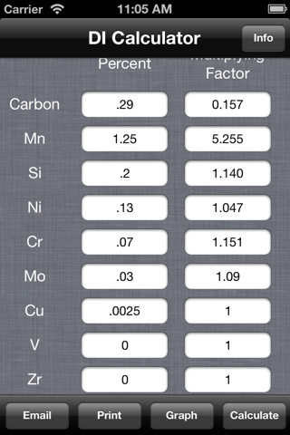 DI Hardenability Calculator screenshot 2