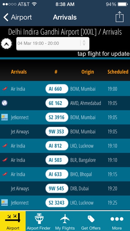 Delhi Airport + Flight Tracker Premium DEL go air Jet Spicejet indigo India airways