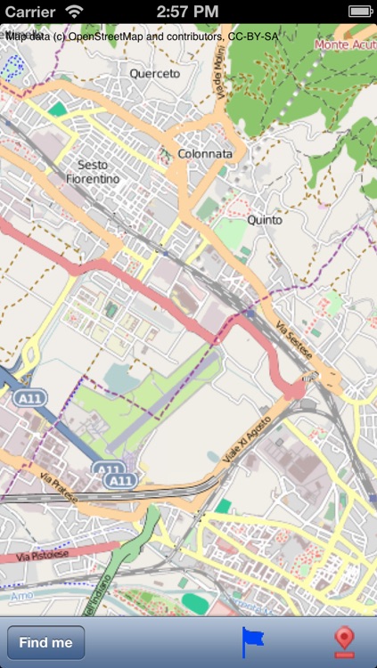 Firenze (Florence) Street Map.