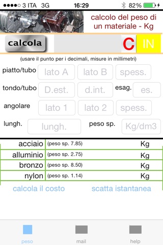 calcolo del peso di un solido piatto, tondo, tubo piatto o tubo tondo screenshot 2