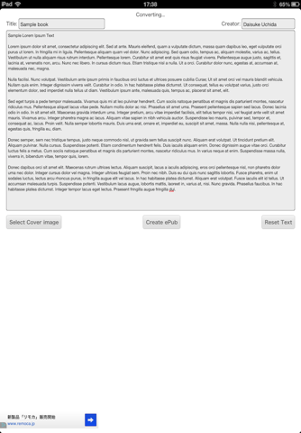 Text to ePub screenshot 3