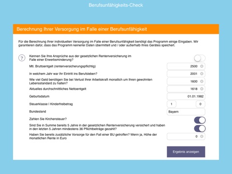 Berufsunfähigkeits-Check screenshot 3