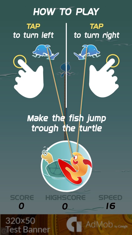 Stunt Fish - Make your goldfish jump through as much turtles as you can to get more points