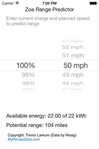 My Renault Zoe Range Predictor screenshot 2