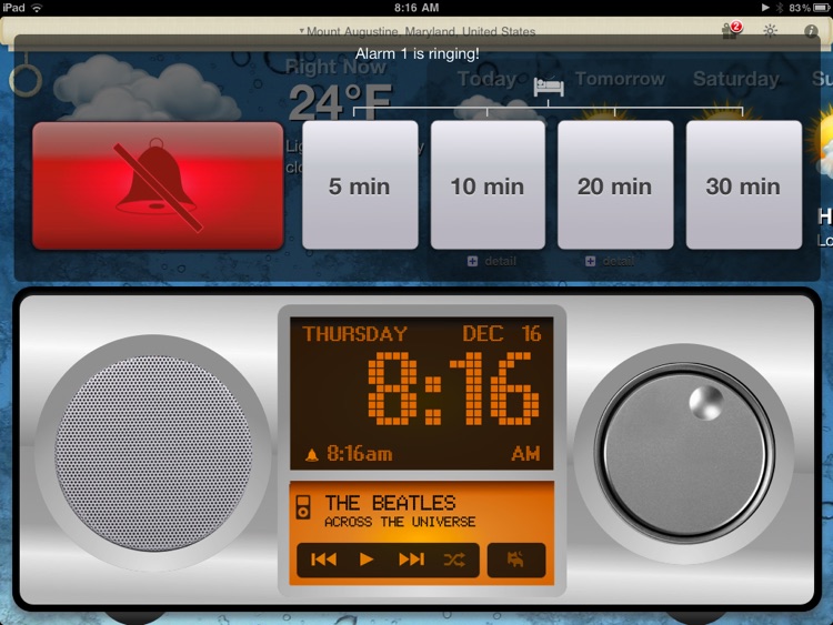 Alarm Clock & Weather HD - Digital Night Stand for iPad