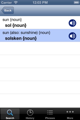 English Swedish Dictionary with Pronunciation screenshot 2