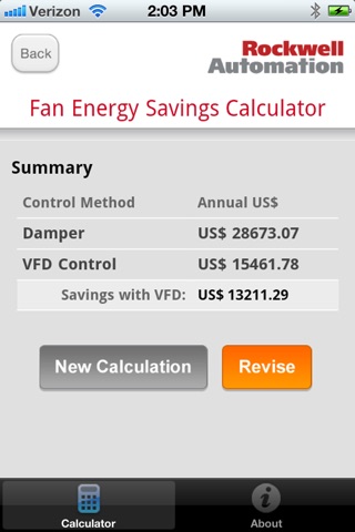 Fan Energy Savings Calculator from Rockwell Automation screenshot 2