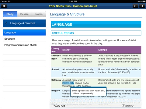 Romeo and Juliet York Notes GCSE for iPad screenshot 3