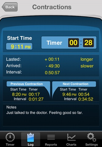 Contractions Counter: pregnancy contraction timer screenshot 2