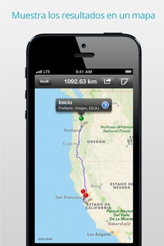AtoB Distance Calculator PRO - easy and fast air or car route measurement from A to B for travel and more screenshot 3