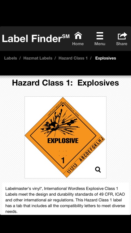 Labelmaster’s Hazmat Label Finder℠ screenshot-3