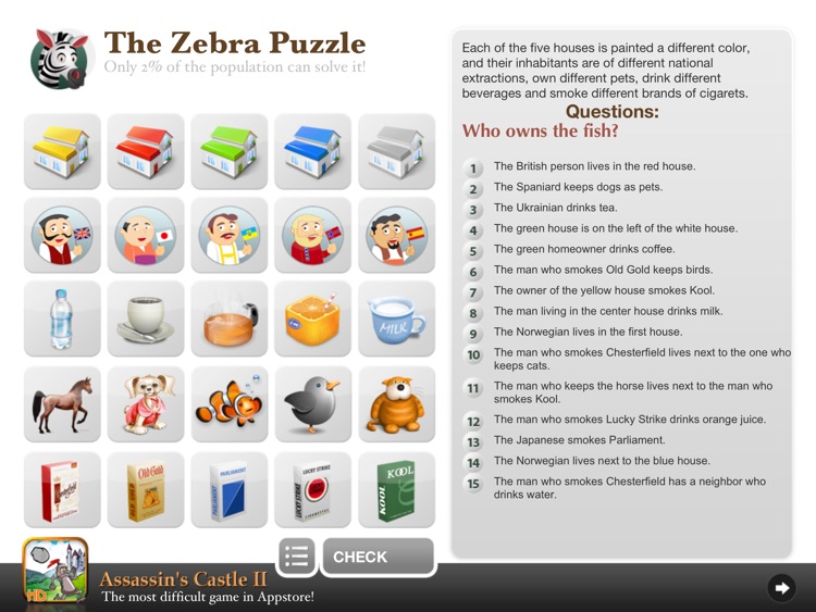 The Zebra Puzzle HD Free