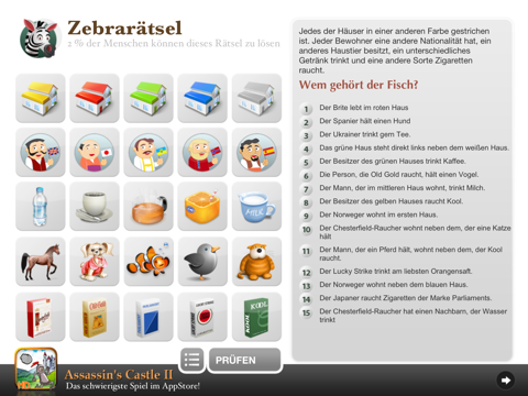 The Zebra Puzzle HD Free screenshot 3