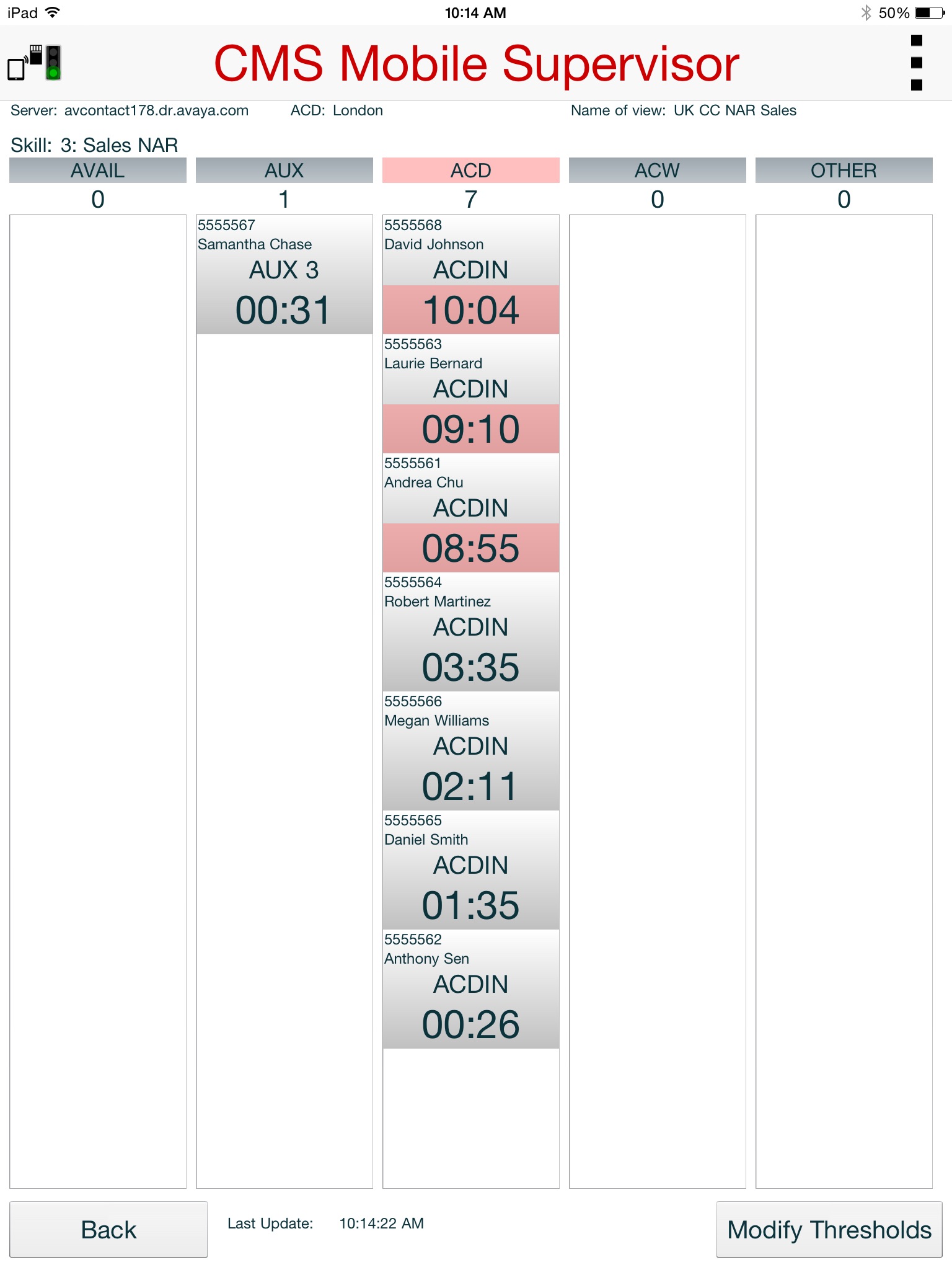 Avaya Call Management System Mobile Supervisor screenshot 4