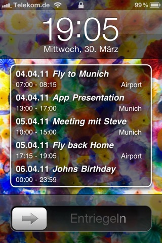 Lockscreen Calendar Events screenshot 2