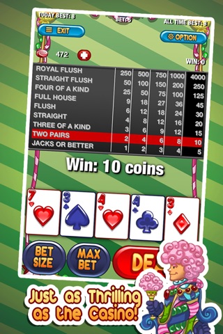 Candy Land Video Poker - Win Big Free Game screenshot 3