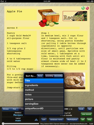 Filing Cabinet - mobile database screenshot 3