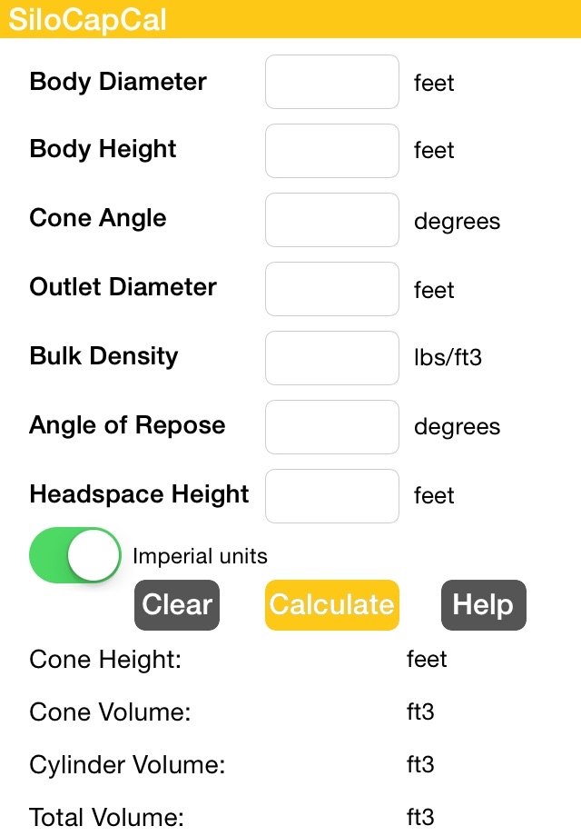SiloCapCal - Silo Capacity Calculator screenshot 2