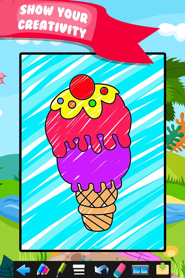 Kids Doodle Coloring Book Drawing - Preschool Toddler Fun! screenshot 2