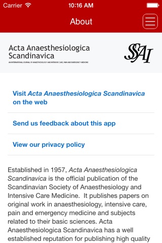 Acta Anaesth Scandinavica screenshot 2