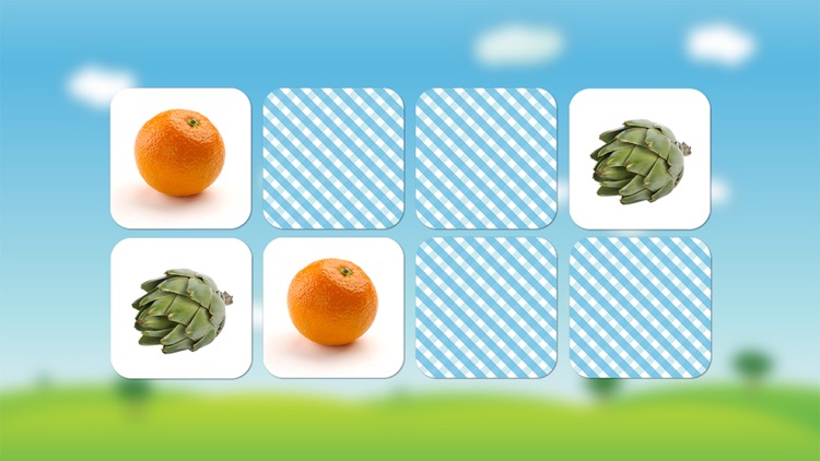 Fruits and vegetables flashcards quiz and matching game for toddlers and kids in English