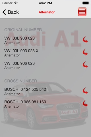 AutoParts  Audi A1 screenshot 2