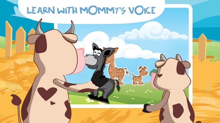 Petting farmland fun drag n drop jigsaw puzzle with lovable farm animals and matching in the barnyard