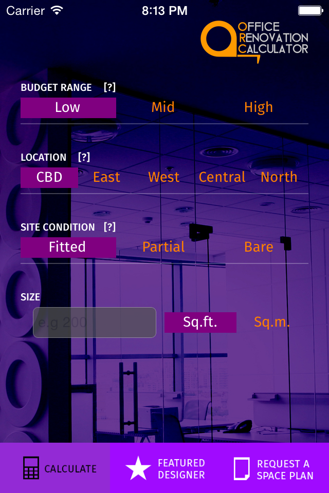Office Renovation Calculator