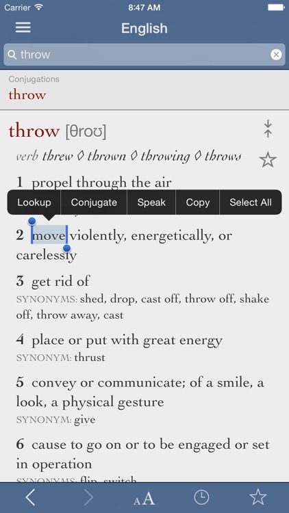 English Dictionary and Thesaurus with Verbs