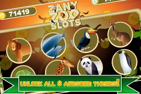 Zany Zoo Slot Machine - Lucky Jackpot Blast FREE screenshot 2