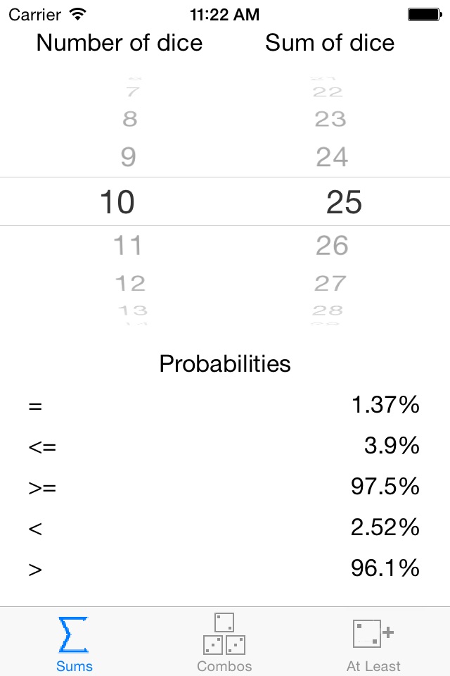 Dice Probability screenshot 2