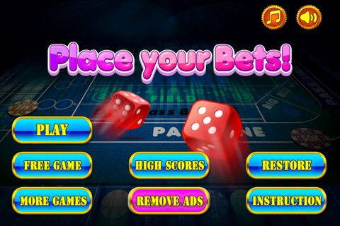 Craps - Casino Dice Game PRO, throw the dice , bets and big win coin buck screenshot 3