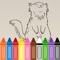 Icon Free Kids Coloring Book - Sketch Cute Cat Learning for Fun