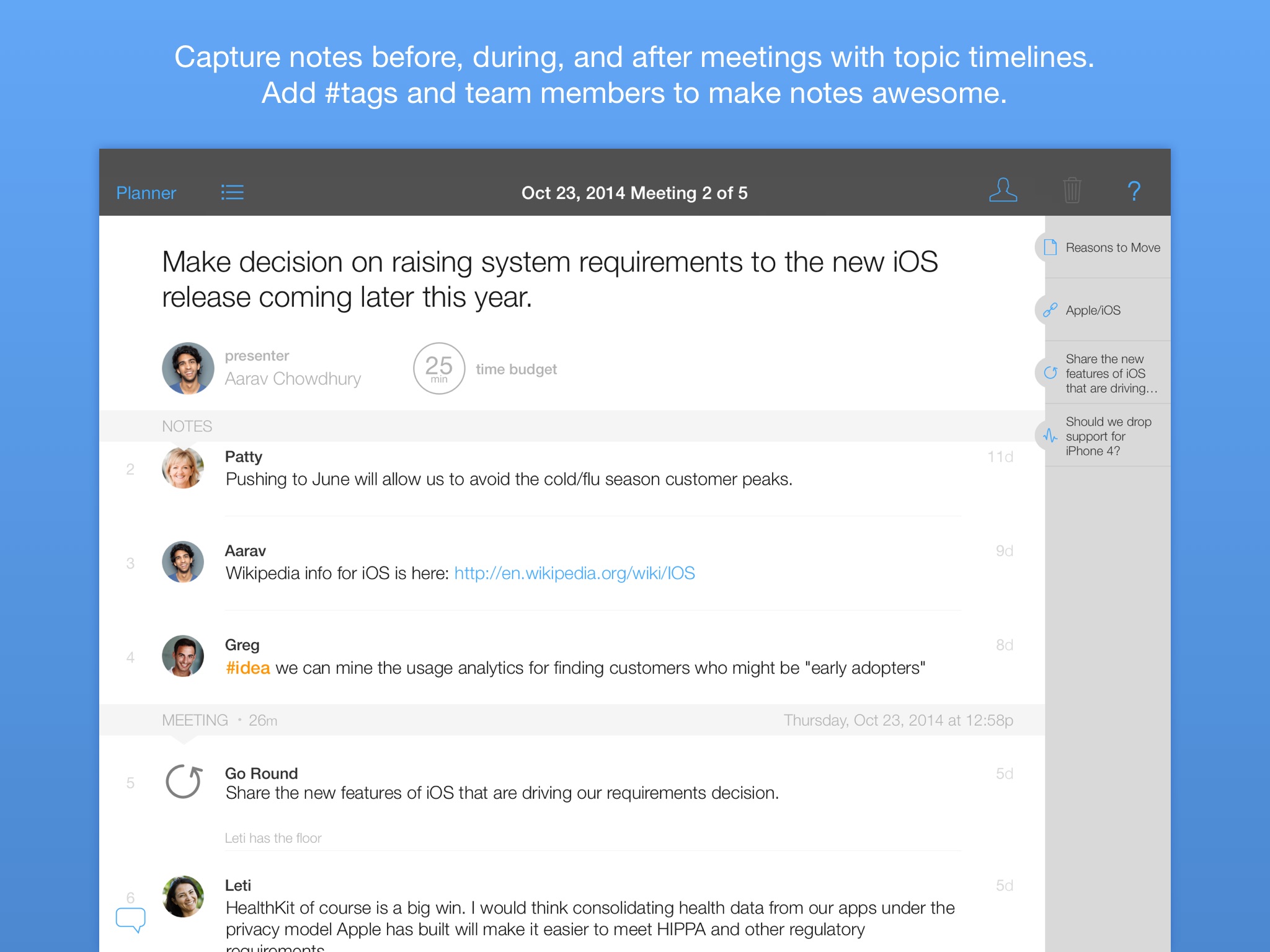 GoodMeeting - Meeting Planning, Note Taking, Time Management, Agenda Sharing screenshot 2