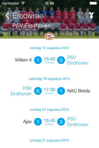 Speelschema Eredivisie screenshot 4