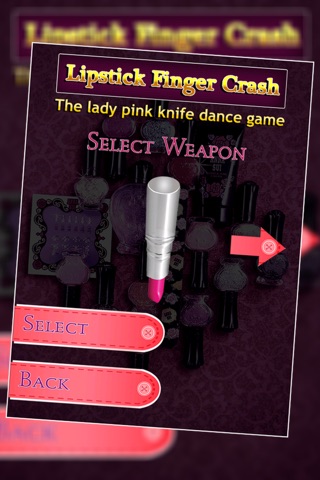 Lipstick Finger Crash : The lady pink knife dance game - Free Edition screenshot 3