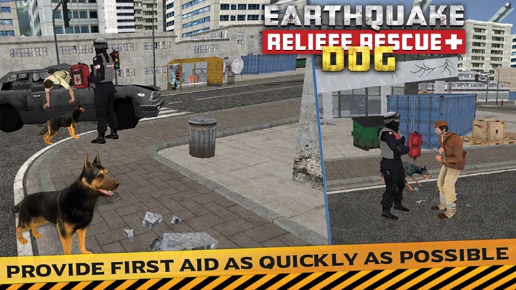 Earthquake Relief & Rescue Simulator : Play the rescue sniffer dog to Help earthquake victims.