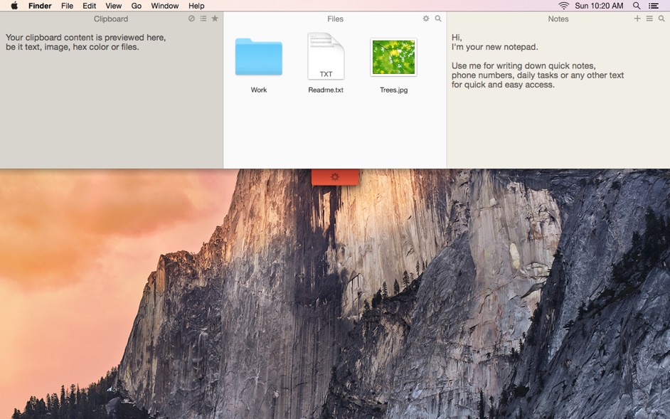 Unclutter 2.1.7d  Store notes, files, and pasteboard clips on the Desktop